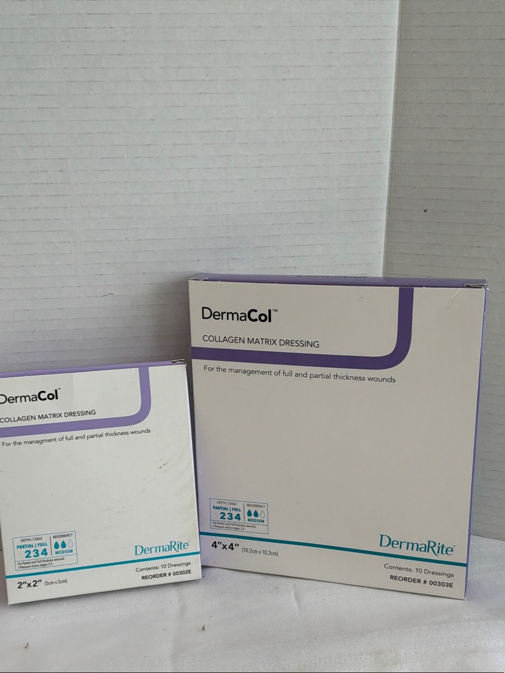 DermaCol Collagen Matrix Dressing - White with Purple Accent